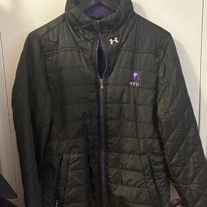 NYU - Under Armour Black Quilted Jacket with Purple Details
